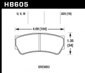 Колодки тормозные HB605W.625 HAWK DTC-30 Brembo F3 16 mm