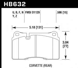 Колодки тормозные HB632F.586 HAWK HPS  передние AUDI TT RS (8J);  EVO; WRX STI