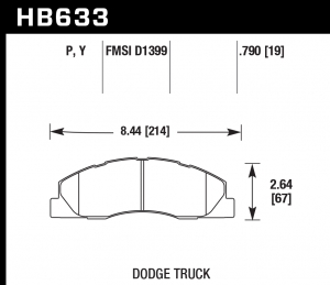 Колодки тормозные HB633P.790 HAWK SuperDuty перед Dodge RAM 2500