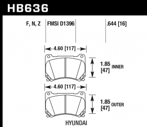 Колодки тормозные HB636F.644 HAWK HPS