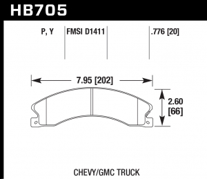 Колодки тормозные HB705Y.776 HAWK LTS  Chevrolet Silverado 2011-2013