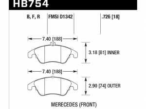 Колодки тормозные HB754N.726 ― MaxiSport Tuning