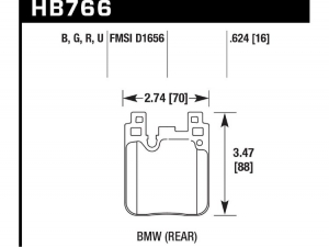 Колодки тормозные HB766Z.624 задн. BMW M4 F82, F32; M3 F80 F30; F20 F22 F87 M-Performance ― MaxiSport Tuning