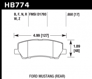 Колодки тормозные HB774R.650 HAWK Street Race; 17mm