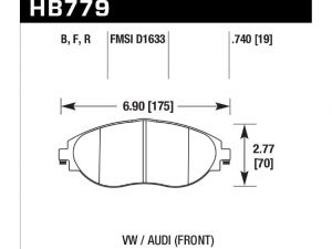 Колодки тормозные HB779W.740 HAWK DTC-30 перед VW GOLF VII; Tiguan; A3 8V; Skoda Octavia, Kodiaq ― MaxiSport Tuning