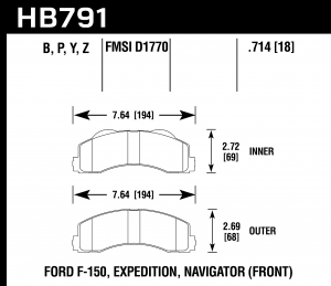 Колодки тормозные HB791Y.714 HAWK LTS