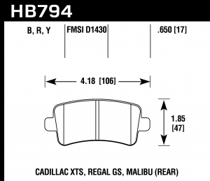 Колодки тормозные HB794B.650 HAWK HPS 5.0