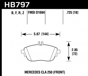 Колодки тормозные HB797R.725 HAWK Street Race