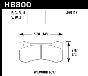 Колодки тормозные HB800Z.670 HAWK PC