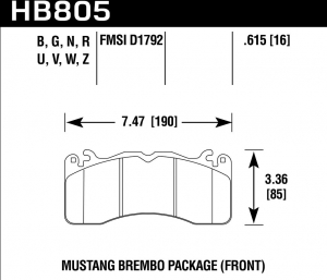 Колодки тормозные HB805D.615 HAWK ER-1 перед FORD MUSTANG BREMBO PACKAGE 2015-> ― MaxiSport Tuning