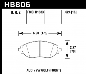 Колодки тормозные HB806B.624 HAWK HPS 5.0