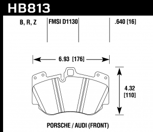 Колодки тормозные HB813R.640 HAWK Street Race Porsche Cayenne Turbo передние
