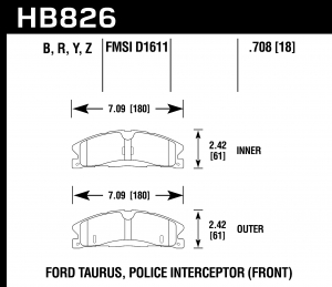 Колодки тормозные HB826R.708 HAWK Street Race Ford Explorer AWD (Mexico) передние