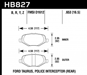Колодки тормозные HB827R.653 HAWK Street Race Ford Explorer AWD (Mexico) задние