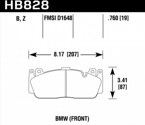 Колодки тормозные HB828G.760 HAWK DTC-60 BMW M5 F10; M6 F13; M2 F87 M Sport передние ― MaxiSport Tuning