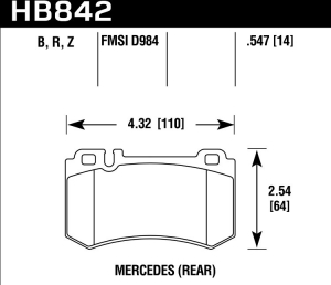 Колодки тормозные HB842Z.547 MB CLS C219; S W220; S W221; S C215; S C216; SLR R199 ― MaxiSport Tuning