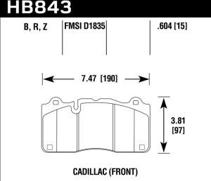 Колодки тормозные HB843B.604 Cadillac CTS V 2016-> ― MaxiSport Tuning