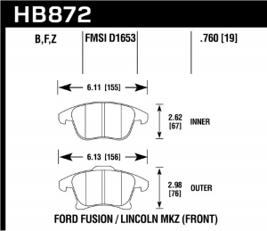 Колодки тормозные HB872Y.760 ― MaxiSport Tuning
