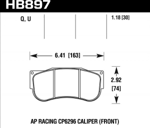 Колодки тормозные HB897U1.18 HAWK DTC-70 AP Racing CP6269