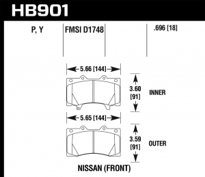 Колодки тормозные HB901P.696 ― MaxiSport Tuning