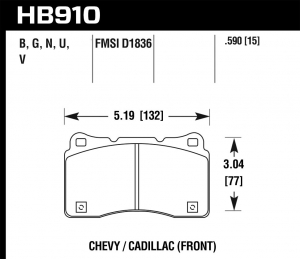 Колодки тормозные HB910U.590 DTC-70 передние Lancer Evo V-X; SUBARU WRX STI; MEGAN RS; TESLA S, X ― MaxiSport Tuning