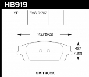 Колодки тормозные HB919Y.670 HAWK LTS Cadillac Escalade, Chevrolet TAHOE задние 2015-2020 ― MaxiSport Tuning