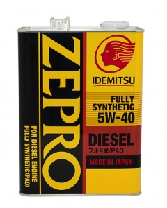 Масло моторное IDEMITSU ZEPRO DIESEL FULLY SYNTHETIC 5W40 CF 4L