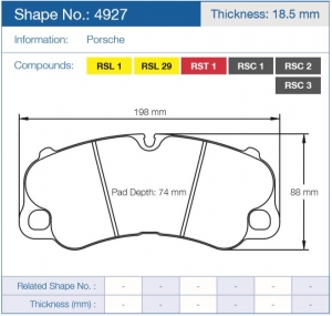 Колодки тормозные 4927-RSC3 PAGID RSC3 ― MaxiSport Tuning