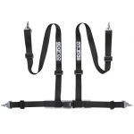 Ремень безопасности SPARCO 4 точки, 2", крючки+болты, ECE, чёрный, 04604BM1NR