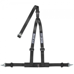 Ремень безопасности SPARCO 3 точки, 2", крючки+болты, ECE, чёрный, 04608DF1NR ― MaxiSport Tuning
