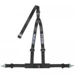 Ремень безопасности SPARCO 3 точки, 2", крючки+болты, ECE, чёрный, 04608DF1NR