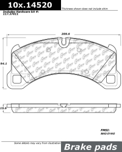 Колодки тормозные 104.14520 StopTech Semi-Met передние Porsche Cayenne 368mm, Macan