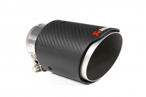 Насадка на глушитель, дизайн AKRAPOVIC EVO карбон, D посадочный 63 мм / D наруж 90 мм AC16390EV