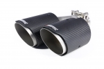 Насадка на глушитель, двойная, AKRAPOVIC EVO карбон, D посадочный 57 мм / наруж 90 мм, ПРАВ