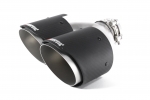 Насадка на глушитель, двойная, AKRAPOVIC EVO карбон, D посадочный 63 мм / наруж 101 мм, ЛЕВАЯ,