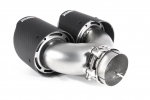 Насадка на глушитель, двойная, AKRAPOVIC EVO карбон, D посадочный 63 мм / наруж 101 мм, ЛЕВАЯ,