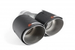 Насадка на глушитель, двойная, AKRAPOVIC EVO карбон, D посадочный 63 мм / наруж 90 мм, ПРАВ.
