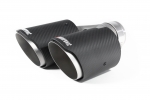 Насадка на глушитель, двойная, AKRAPOVIC EVO карбон, D посадочный 63 мм / наруж 90 мм, ПРАВ.