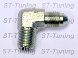 Адаптер П AN03 - П NPT, 3/8Х24 - 1/8X27, 90°, Wilwood сталь, 822-03P